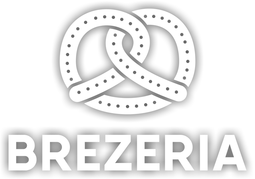 Das Logo der BREZERIA zeigt eine stilisierte Breze mit der Unterschrift „BREZERIA"